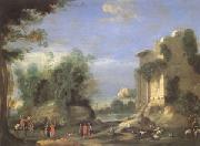Napoletano, Filippo Landscape with Ruins and Figures (mk05) USA oil painting artist